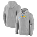 Punc LA.Chargers Gray LOGO Pullover Hoodies Home Game Blank Player Stitched Jerseys