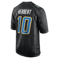 Punc LA.Chargers #10 Justin Herbert Player Black Fashion Stitched Jerseys