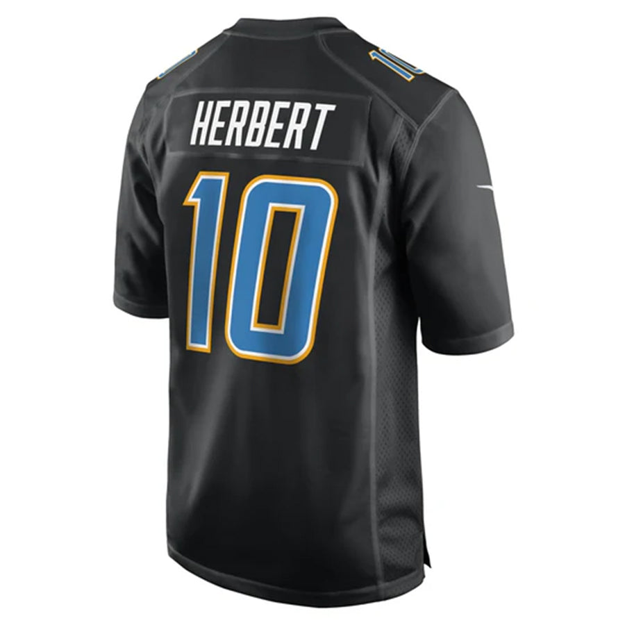 Punc LA.Chargers #10 Justin Herbert Player Black Fashion Stitched Jerseys