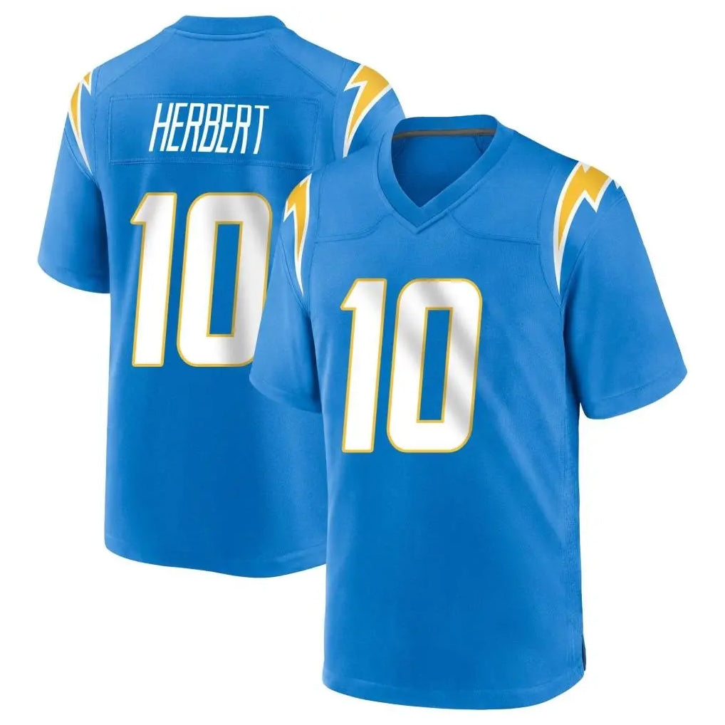 Punc LA.Chargers #10 Justin Herbert Player Blue Home Game Stitched Jerseys