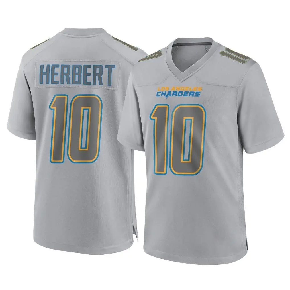 Punc LA.Chargers #10 Justin Herbert Player Gray Atmosphere Fashion Home Game Stitched Jerseys
