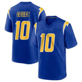 Punc LA.Chargers #10 Justin Herbert Player Royal Home Game Stitched Jerseys