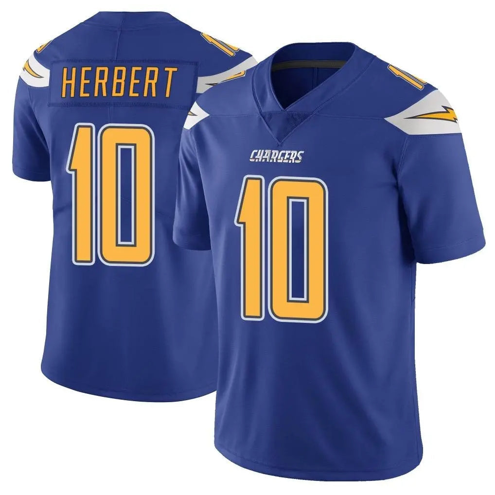 Punc LA.Chargers #10 Justin Herbert Player Royal Limited Color Rush Vapor Untouchable Home Game Stitched Jerseys