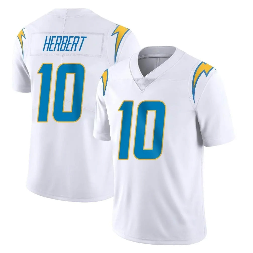 Punc LA.Chargers #10 Justin Herbert Player White Limited Vapor Untouchable Home Game Stitched Jerseys