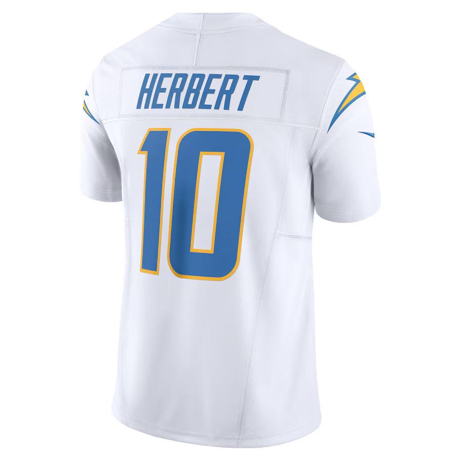 Punc LA.Chargers #10 Justin Herbert Player White Vapor F.U.S.E. Limited Stitched Jerseys