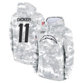 Punc LA.Chargers #11 Cameron Dicker Player Arctic Camo Salute to Service Hoodies Limited Game Stitched Jerseys