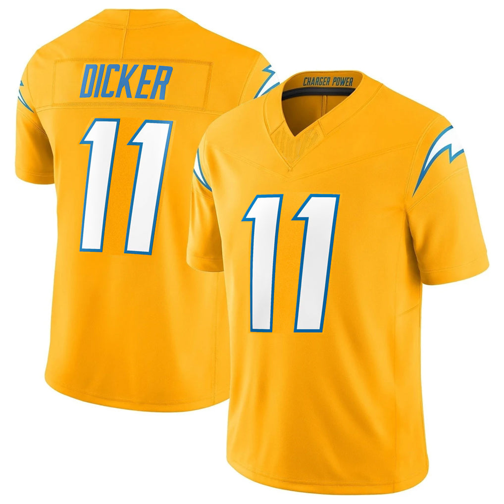 Punc LA.Chargers #11 Cameron Dicker Player Gold Limited Vapor F.U.S.E. Home Game Stitched Jerseys