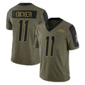 Punc LA.Chargers #11 Cameron Dicker Player Olive Salute To Service Limited Game Stitched Jerseys