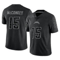 Punc LA.Chargers #15 Ladd McConkey Player Black Limited Reflective Home Game Stitched Jerseys