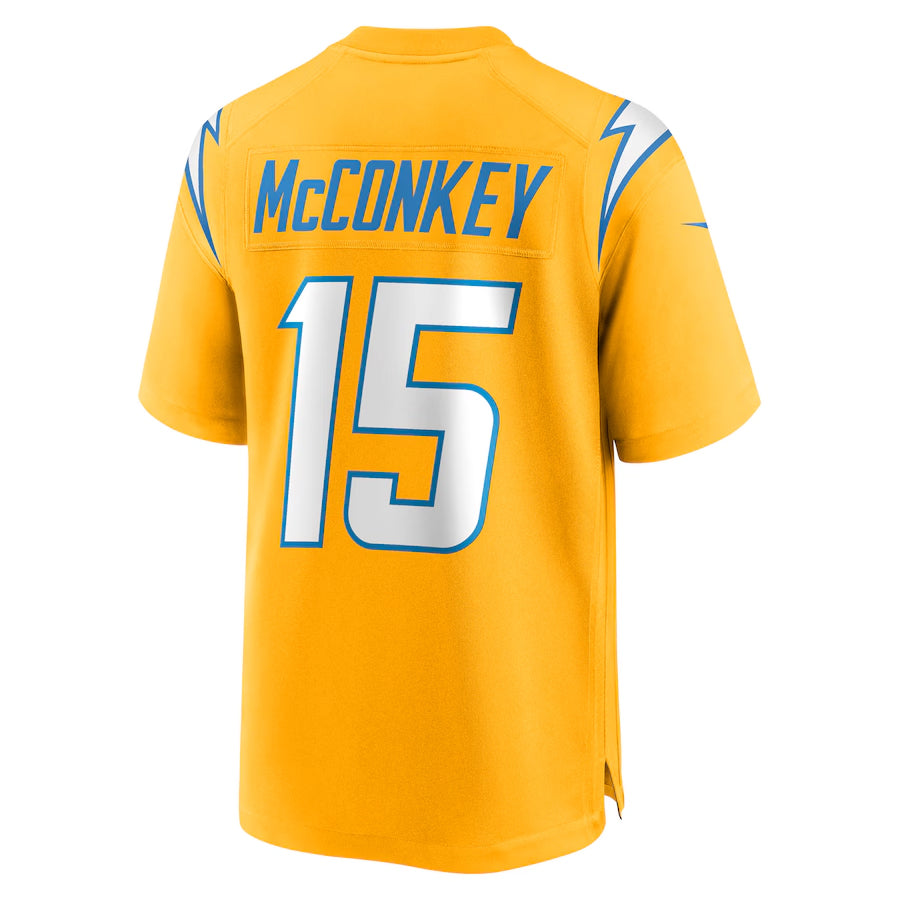 Punc LA.Chargers #15 Ladd McConkey Player Gold Game Stitched Jerseys