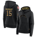 Punc LA.Chargers #15 Ladd McConkey Player Salute to Service Black Hoodies Game Stitched Jerseys