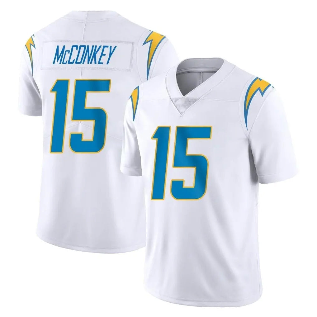 Punc LA.Chargers #15 Ladd McConkey Player White Limited Vapor Untouchable Home Game Stitched Jerseys