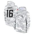 Punc LA.Chargers #16 J.K. Scott Player Arctic Camo Salute to Service Hoodies Limited Game Stitched Jerseys