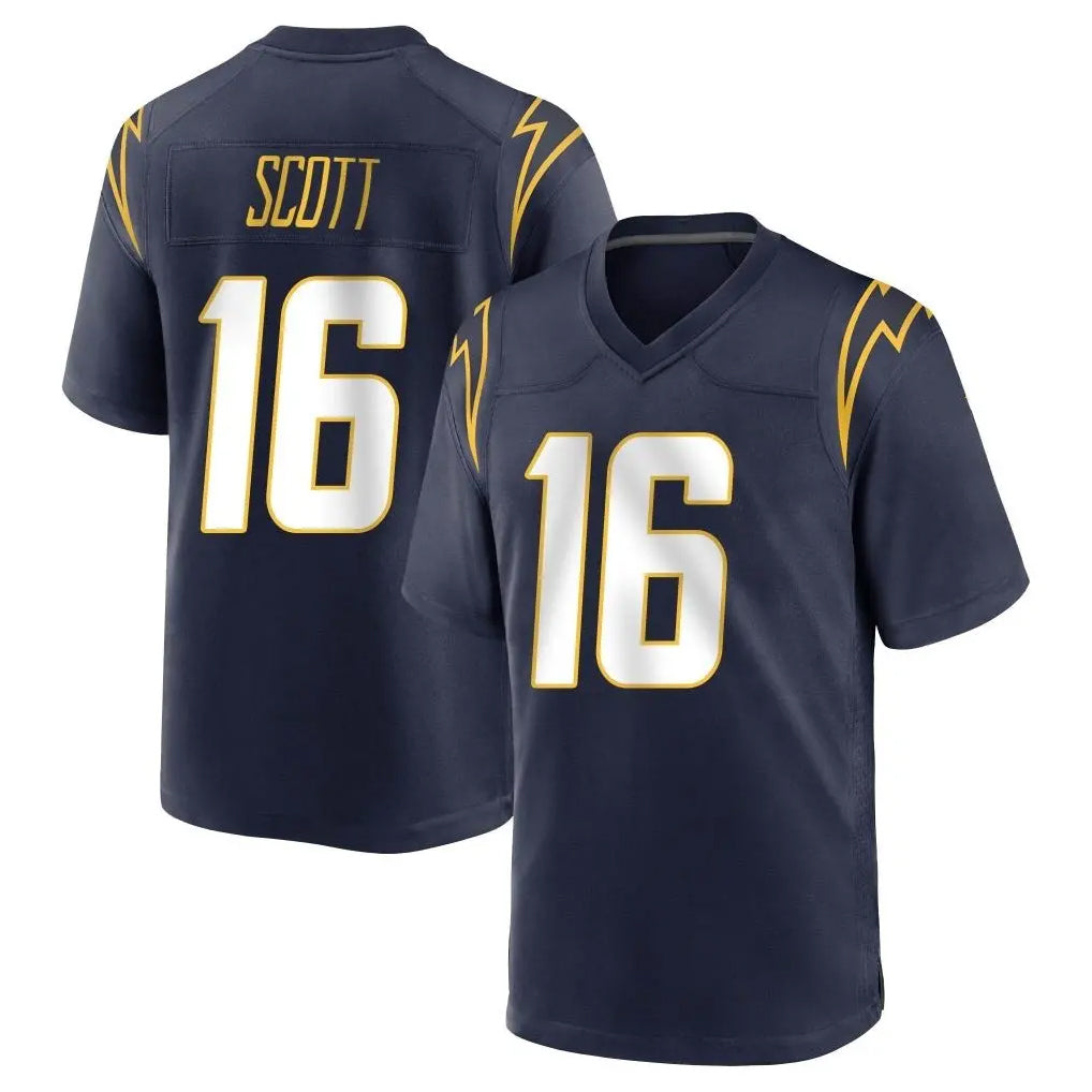 Punc LA.Chargers #16 J.K. Scott Player Navy Home Game Stitched Jerseys