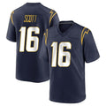 Punc LA.Chargers #16 J.K. Scott Player Navy Home Game Stitched Jerseys