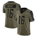 Punc LA.Chargers #16 J.K. Scott Player Olive Salute To Service Limited Game Stitched Jerseys