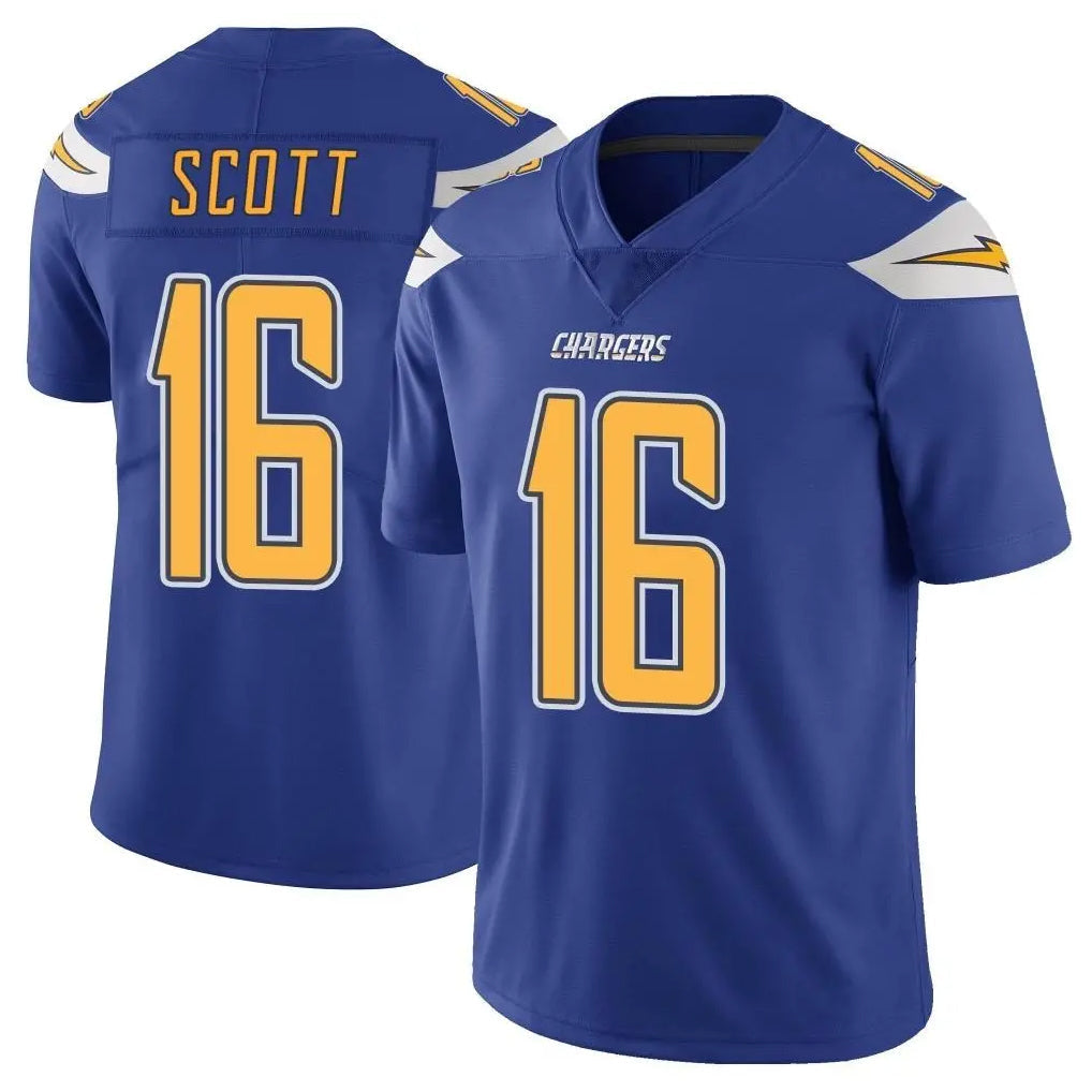 Punc LA.Chargers #16 J.K. Scott Player Royal Limited Color Rush Vapor Untouchable Home Game Stitched Jerseys
