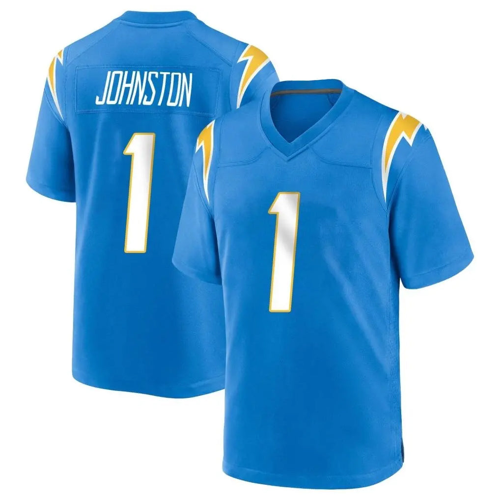 Punc LA.Chargers #1 Quentin Johnston Player Blue Home Game Stitched Jerseys