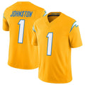 Punc LA.Chargers #1 Quentin Johnston Player Gold Limited Vapor F.U.S.E. Home Game Stitched Jerseys