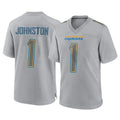 Punc LA.Chargers #1 Quentin Johnston Player Gray Atmosphere Fashion Home Game Stitched Jerseys