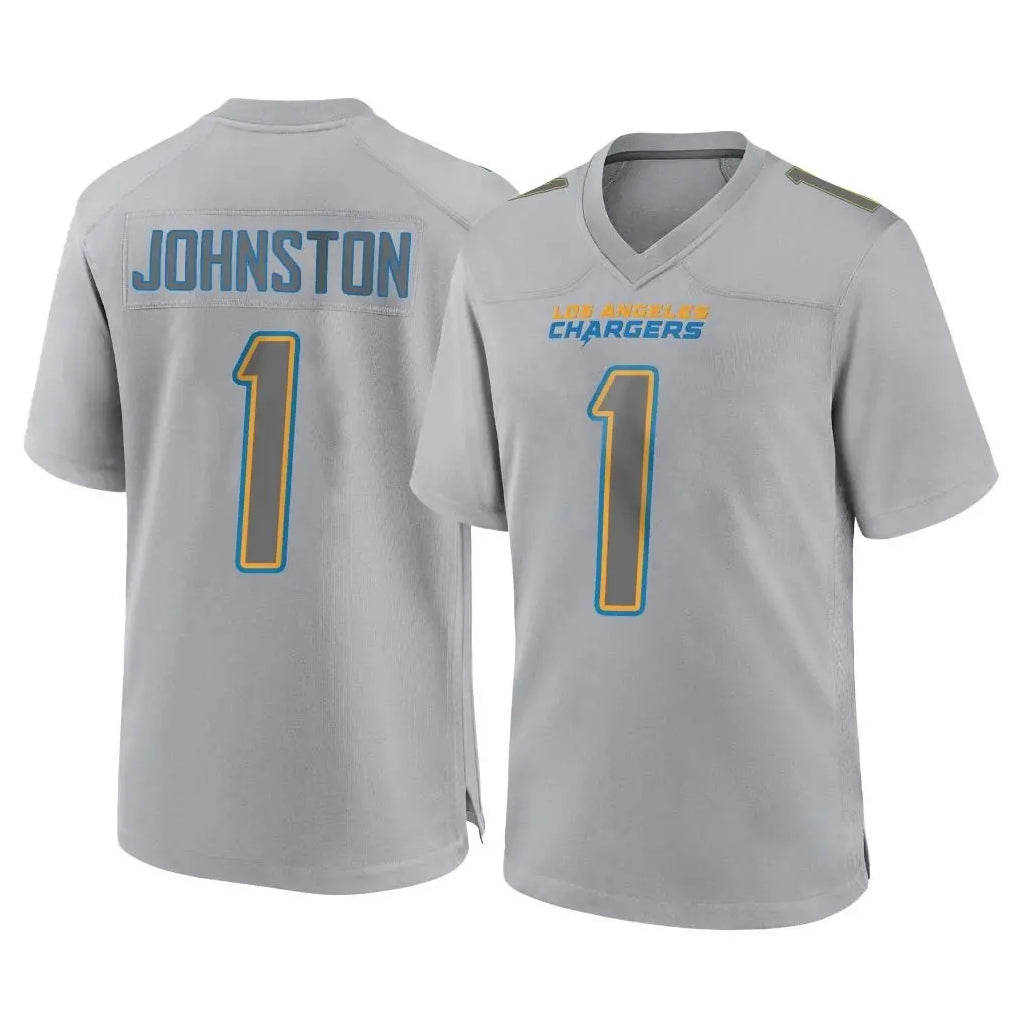 Punc LA.Chargers #1 Quentin Johnston Player Gray Atmosphere Fashion Home Game Stitched Jerseys