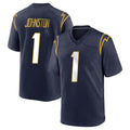 Punc LA.Chargers #1 Quentin Johnston Player Navy Home Game Stitched Jerseys