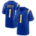 Punc LA.Chargers #1 Quentin Johnston Player Royal Home Game Stitched Jerseys