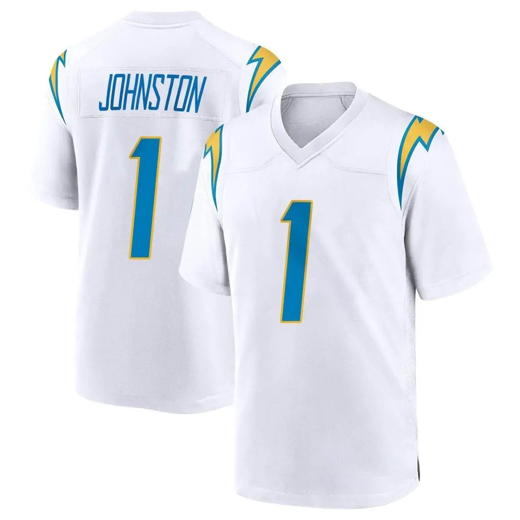 Punc LA.Chargers #1 Quentin Johnston Player White Home Game Stitched Jerseys