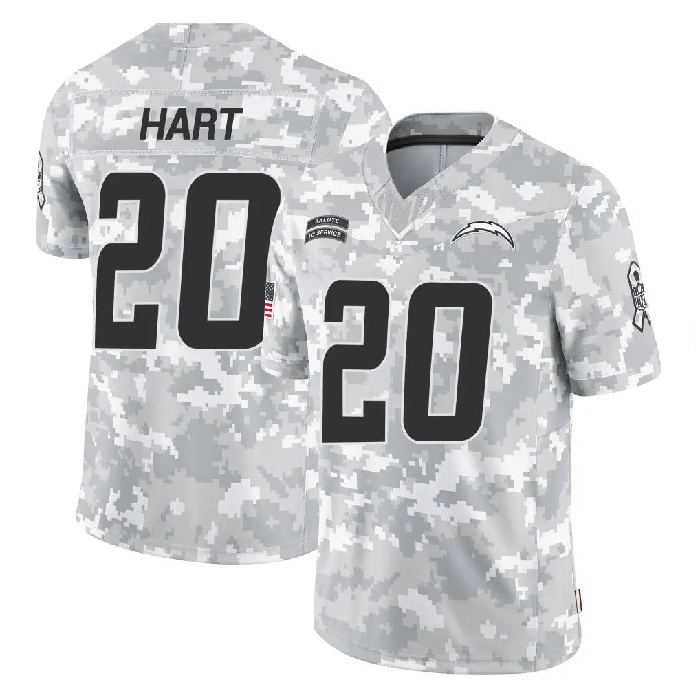 Punc LA.Chargers #20 Cam Hart Player Arctic Camo Salute To Service Limited Game Stitched Jerseys