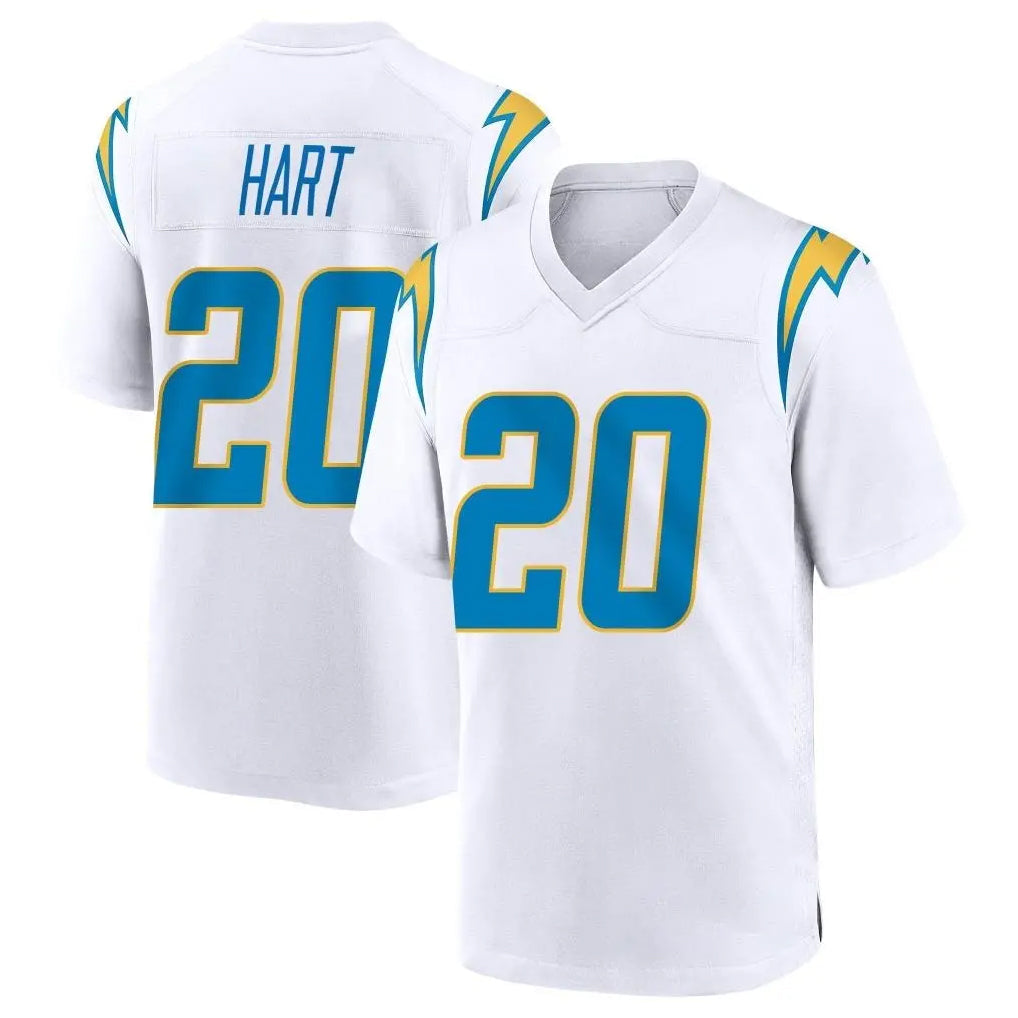 Punc LA.Chargers #20 Cam Hart Player White Home Game Stitched Jerseys