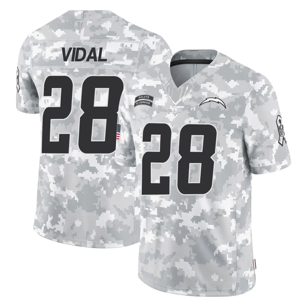 Punc LA.Chargers #28 Kimani Vidal Player Arctic Camo Salute To Service Limited Game Stitched Jerseys