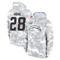 Punc LA.Chargers #28 Kimani Vidal Player Arctic Camo Salute to Service Hoodies Limited Game Stitched Jerseys