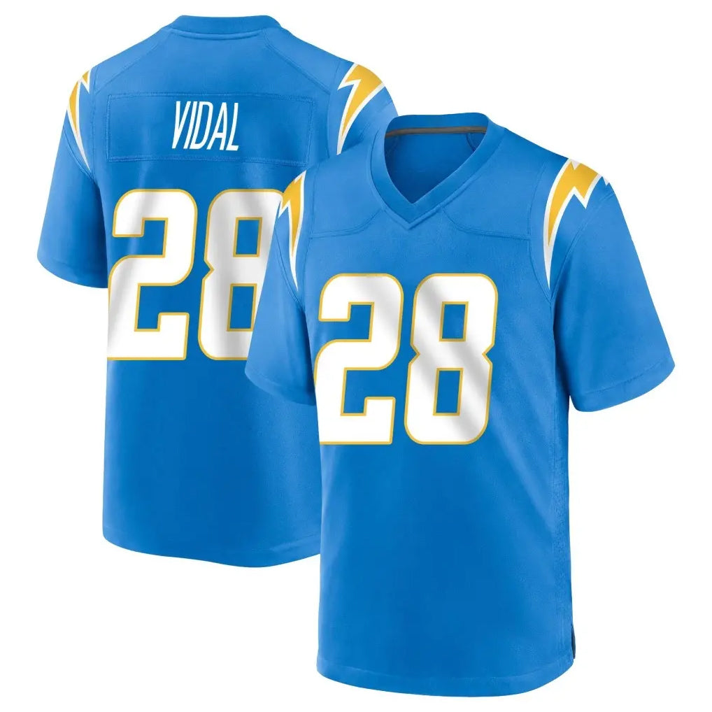 Punc LA.Chargers #28 Kimani Vidal Player Blue Home Game Stitched Jerseys