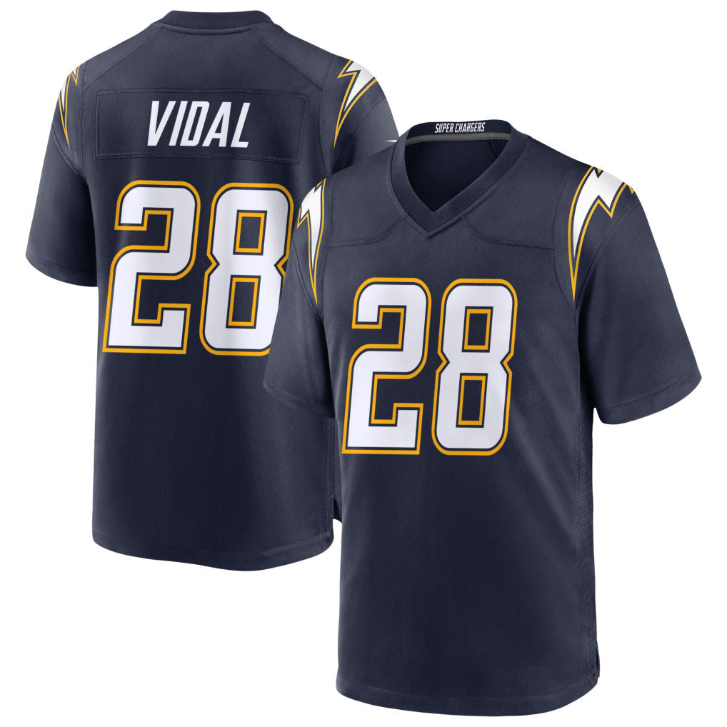 Punc LA.Chargers #28 Kimani Vidal Player Navy Alternate Home Game Stitched Jerseys