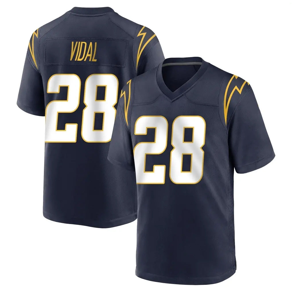 Punc LA.Chargers #28 Kimani Vidal Player Navy Home Game Stitched Jerseys