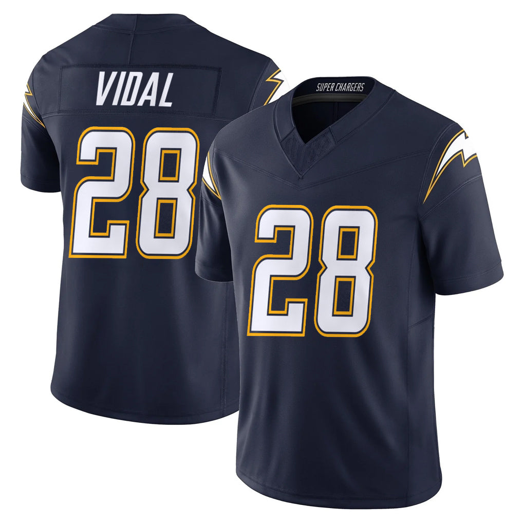 Punc LA.Chargers #28 Kimani Vidal Player Navy Vapor F.U.S.E. Limited Home Game Stitched Jerseys