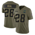 Punc LA.Chargers #28 Kimani Vidal Player Olive 2025 Salute To Service Limited Game Stitched Jerseys