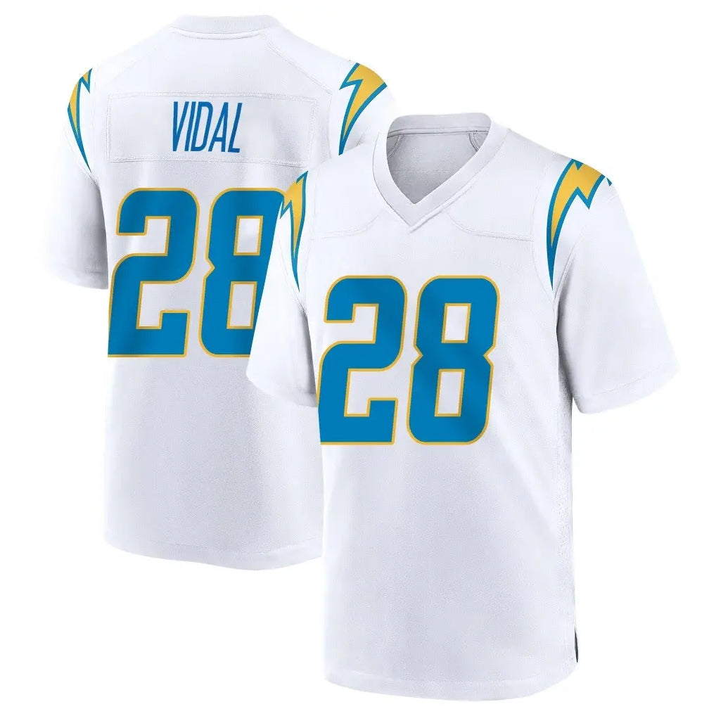 Punc LA.Chargers #28 Kimani Vidal Player White Home Game Stitched Jerseys