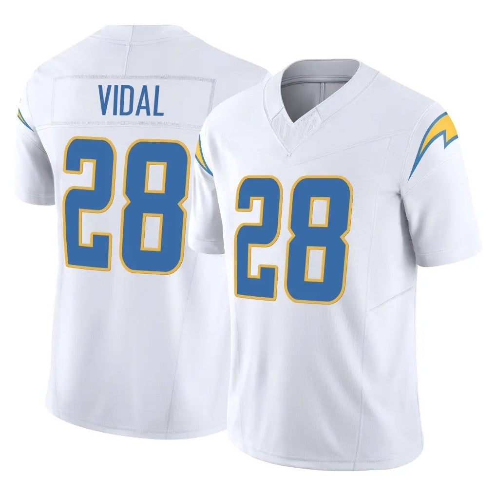 Punc LA.Chargers #28 Kimani Vidal Player White Limited Vapor F.U.S.E. Home Game Stitched Jerseys
