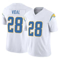Punc LA.Chargers #28 Kimani Vidal Player White Limited Vapor F.U.S.E. Home Game Stitched Jerseys