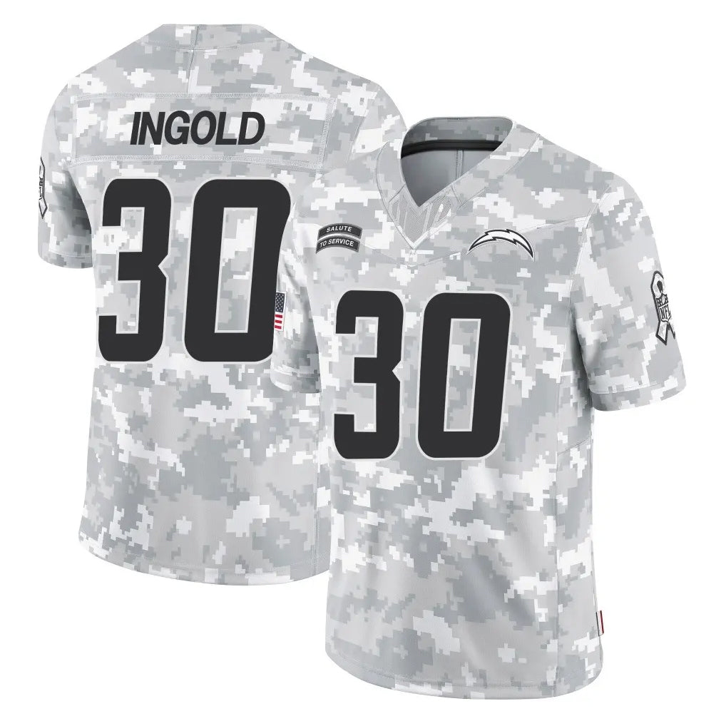 Punc LA.Chargers #30 Alec Ingold Player Arctic Camo Salute To Service Limited Game Stitched Jerseys