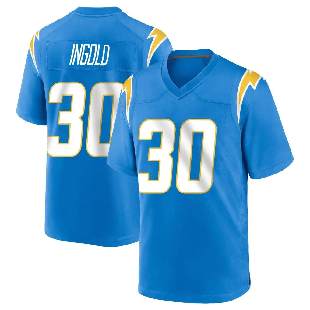 Punc LA.Chargers #30 Alec Ingold Player Blue Home Game Stitched Jerseys