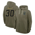 Punc LA.Chargers #30 Alec Ingold Player Olive Salute to Service Pullover Hoodies Limited Stitched Jerseys