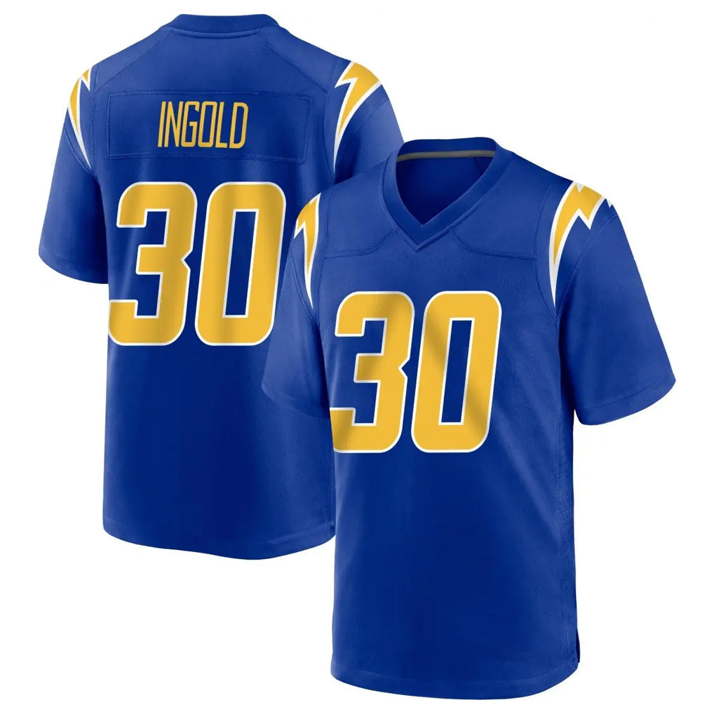 Punc LA.Chargers #30 Alec Ingold Player Royal Home Game Stitched Jerseys