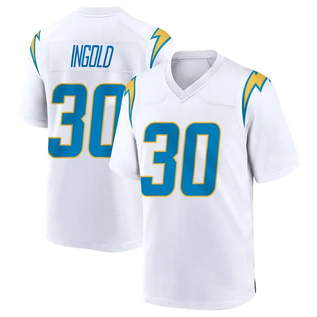 Punc LA.Chargers #30 Alec Ingold Player White Home Game Stitched Jerseys