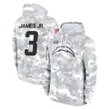 Punc LA.Chargers #3 Derwin James Jr. Player Arctic Camo Salute to Service Hoodies Limited Game Stitched Jerseys