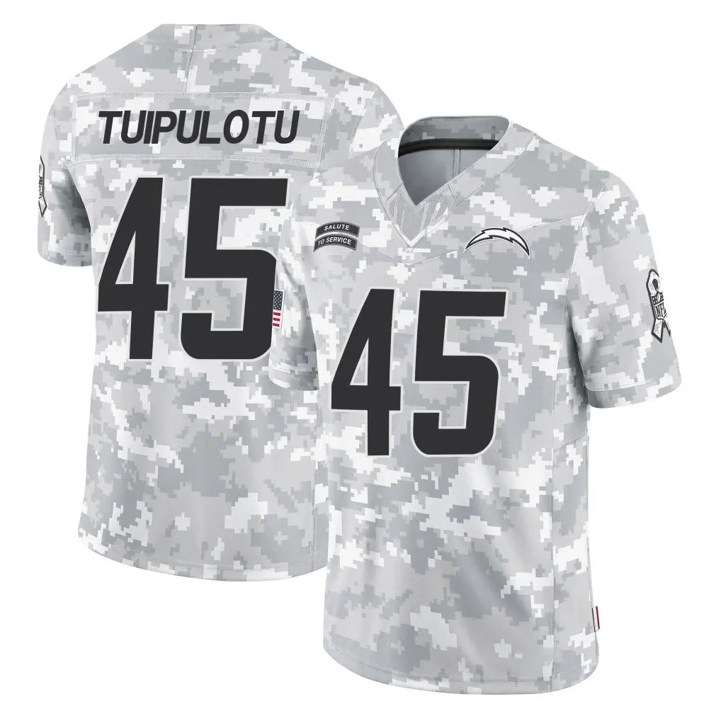 Punc LA.Chargers #45 Tuli Tuipulotu Player Arctic Camo Salute To Service Limited Game Stitched Jerseys