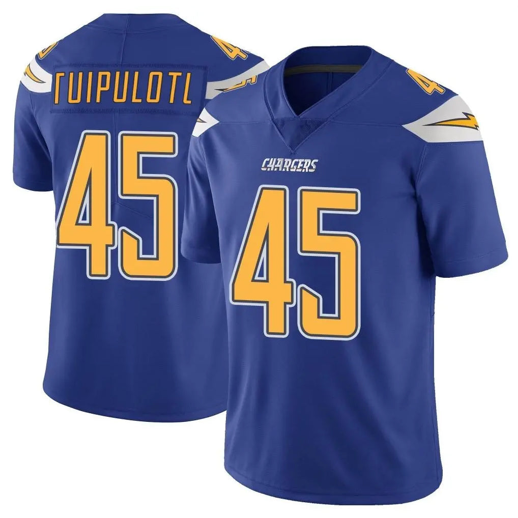 Punc LA.Chargers #45 Tuli Tuipulotu Player Royal Limited Color Rush Vapor Untouchable Home Game Stitched Jerseys