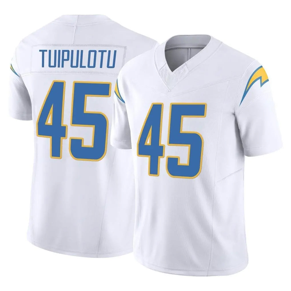 Punc LA.Chargers #45 Tuli Tuipulotu Player White Limited Vapor F.U.S.E. Home Game Stitched Jerseys