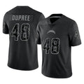 Punc LA.Chargers #48 Bud Dupree Player Black Limited Reflective Home Game Stitched Jerseys